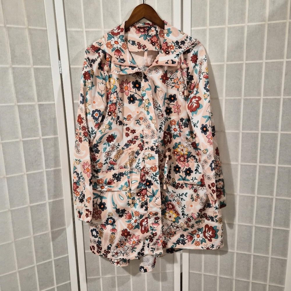 Vera Bradley Rain Coat Hooded Sz M
